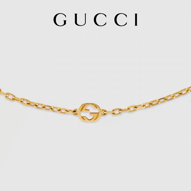 Gucci Gold Chain Necklace with Interlocking G Design