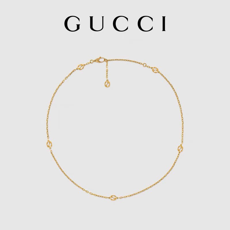 Gucci Gold-Plated Interlocking G Necklace and Bracelet Set