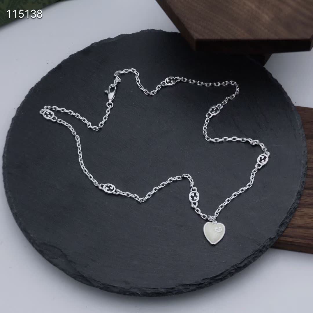 Gucci Silver Chain with Heart Pendant