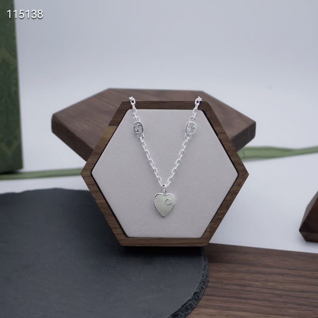 Gucci Silver Chain with Heart Pendant