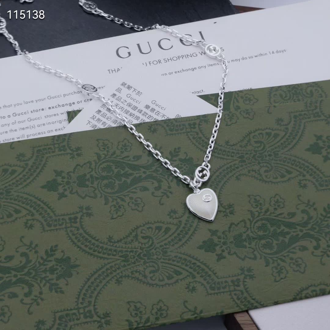 Gucci Silver Chain with Heart Pendant
