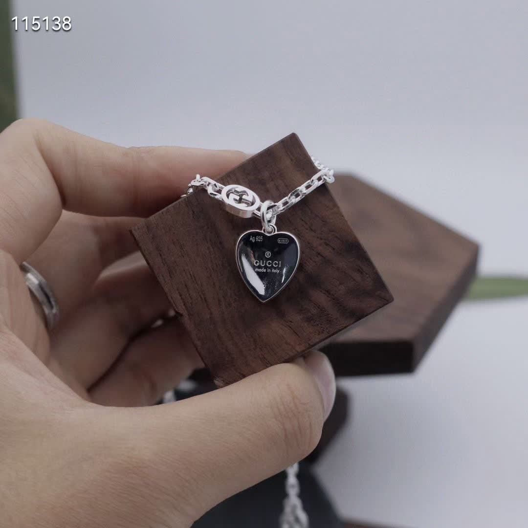 Gucci Silver Chain with Heart Pendant