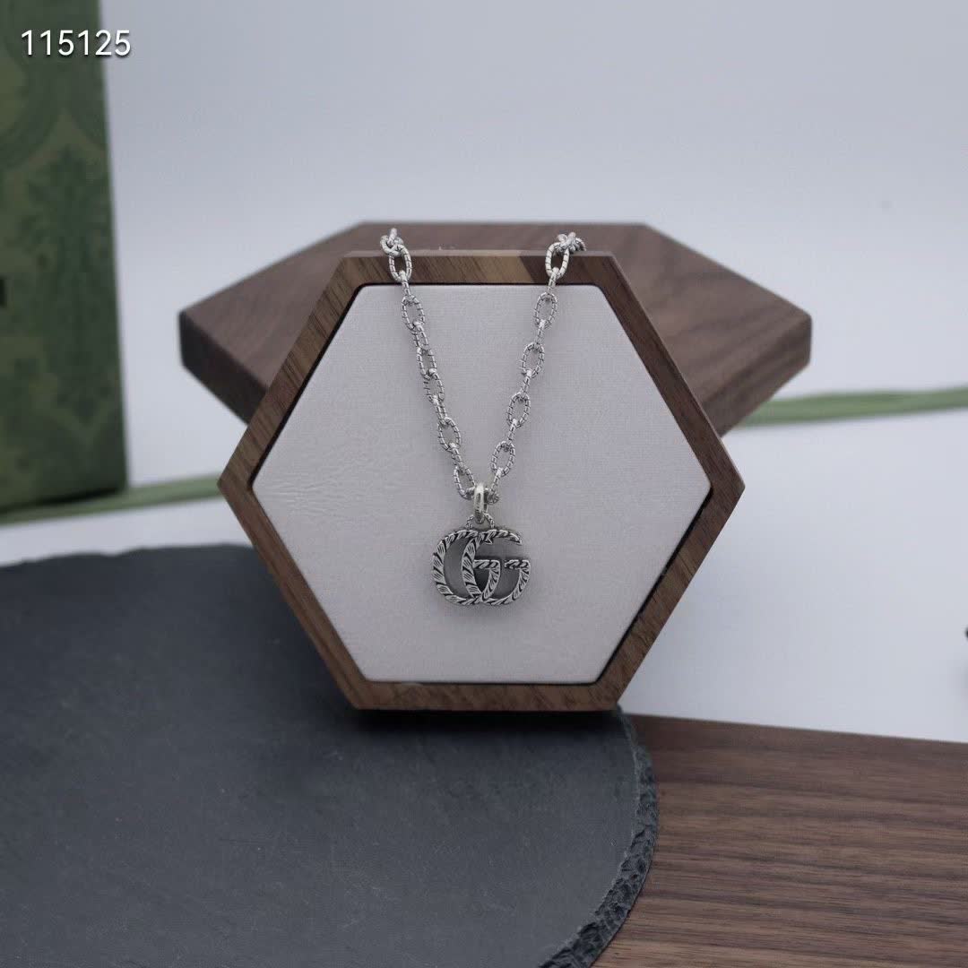 Gucci Silver 'GG' Logo Necklace