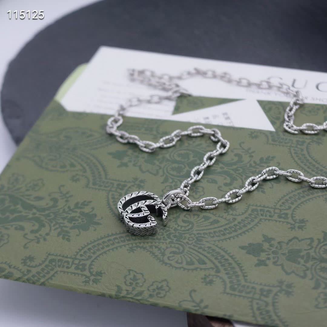 Gucci Silver 'GG' Logo Necklace