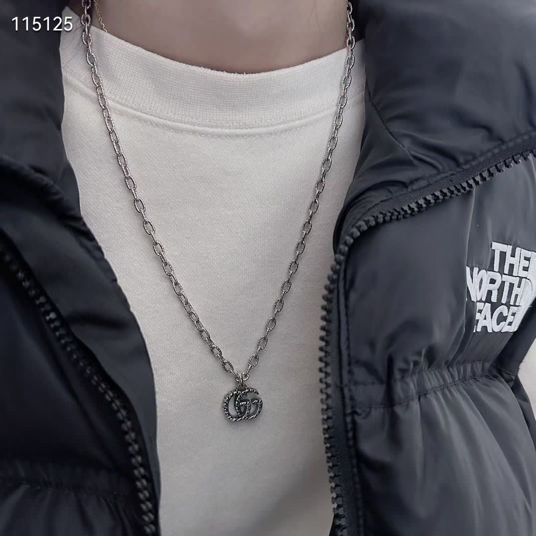 Gucci Silver 'GG' Logo Necklace