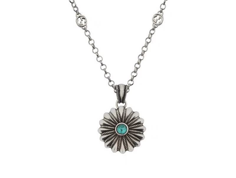 Gucci Turquoise Flower Pendant Necklace