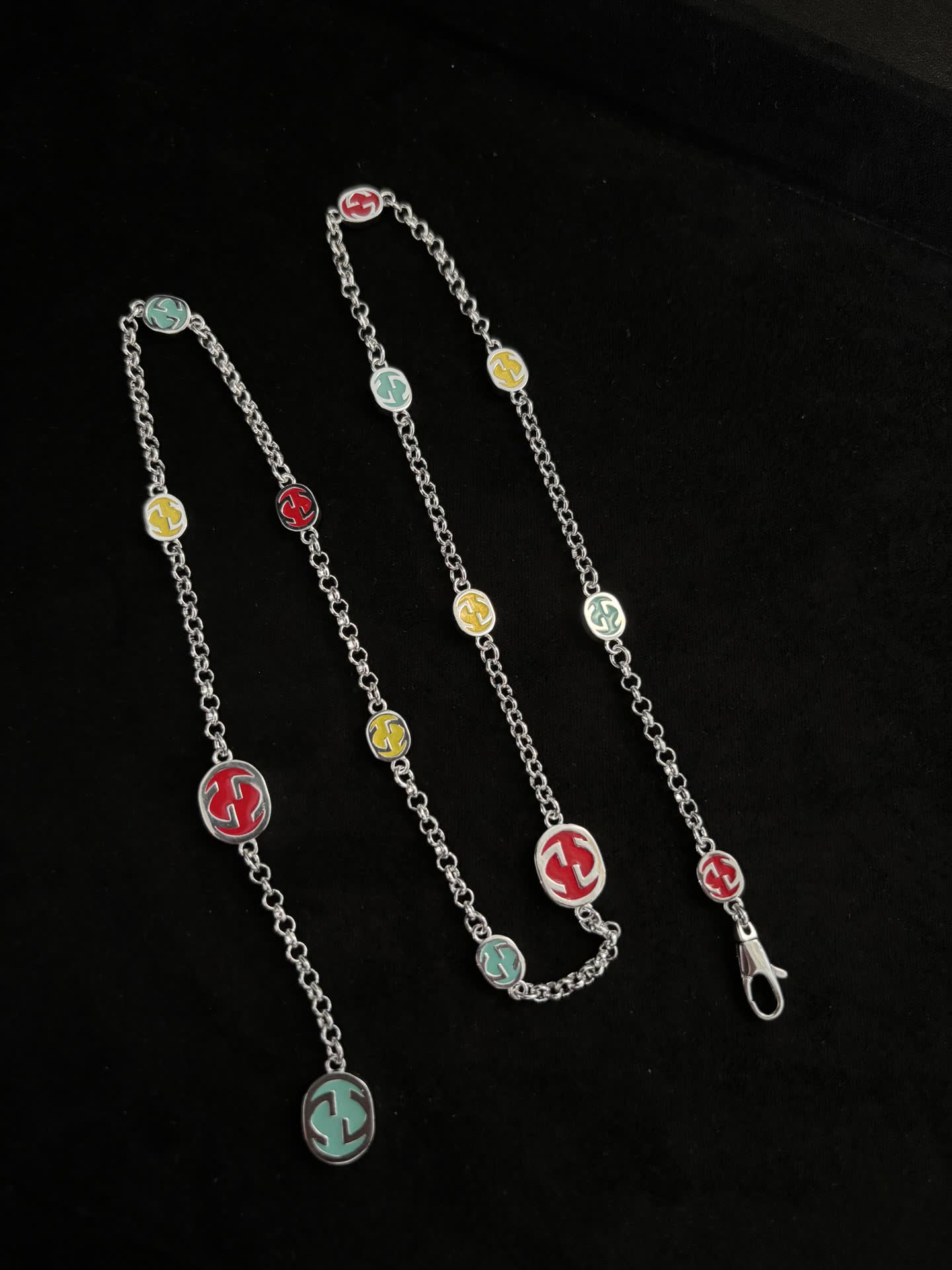 Gucci Multicolor Interlocking G Chain Necklace