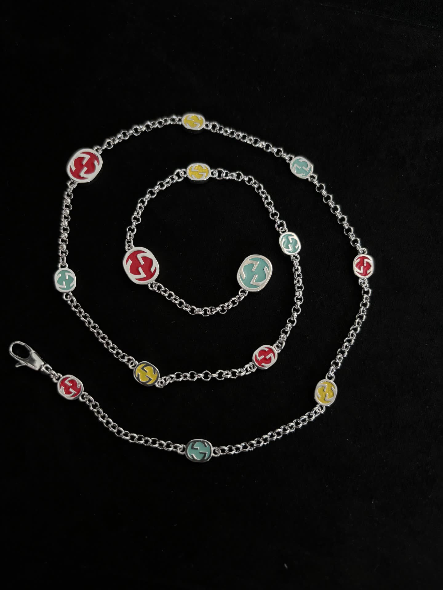 Gucci Multicolor Interlocking G Chain Necklace