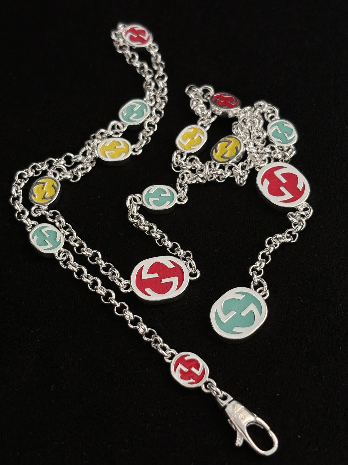 Gucci Multicolor Interlocking G Chain Necklace