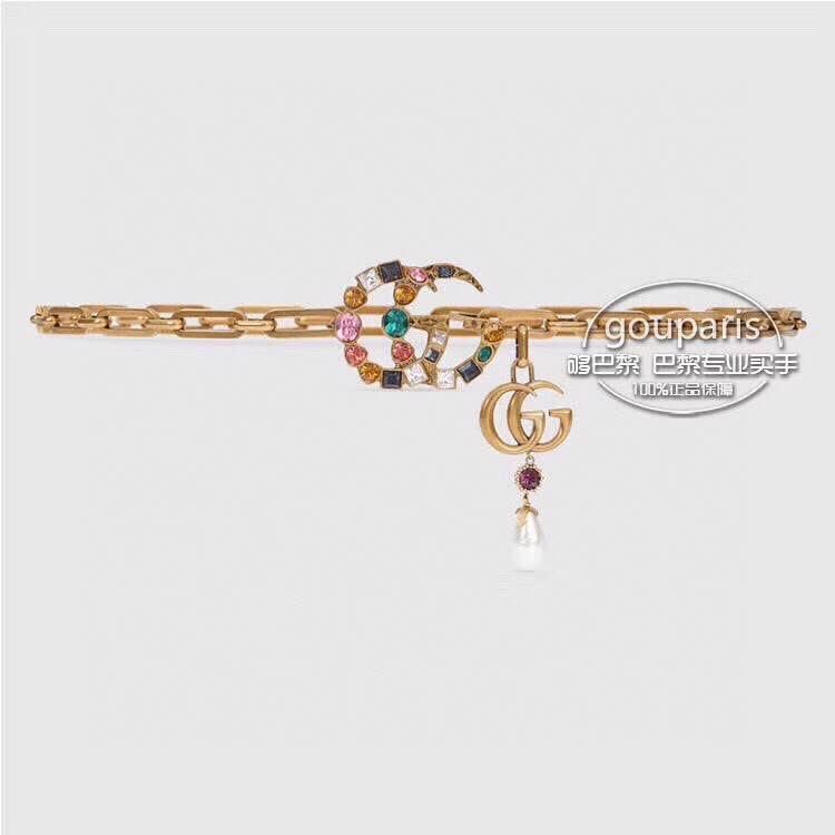 Gucci Necklace with Interlocking Gs and Gemstones