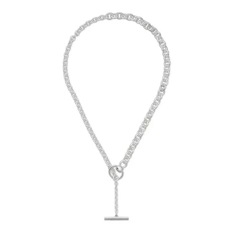 Gucci Silver Chain Necklace with Toggle Clasp