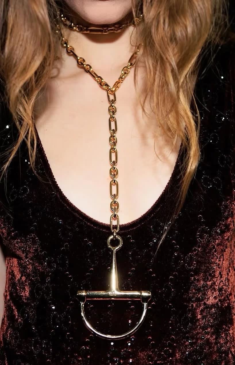 Gucci Gold Horsebit Chain Necklace