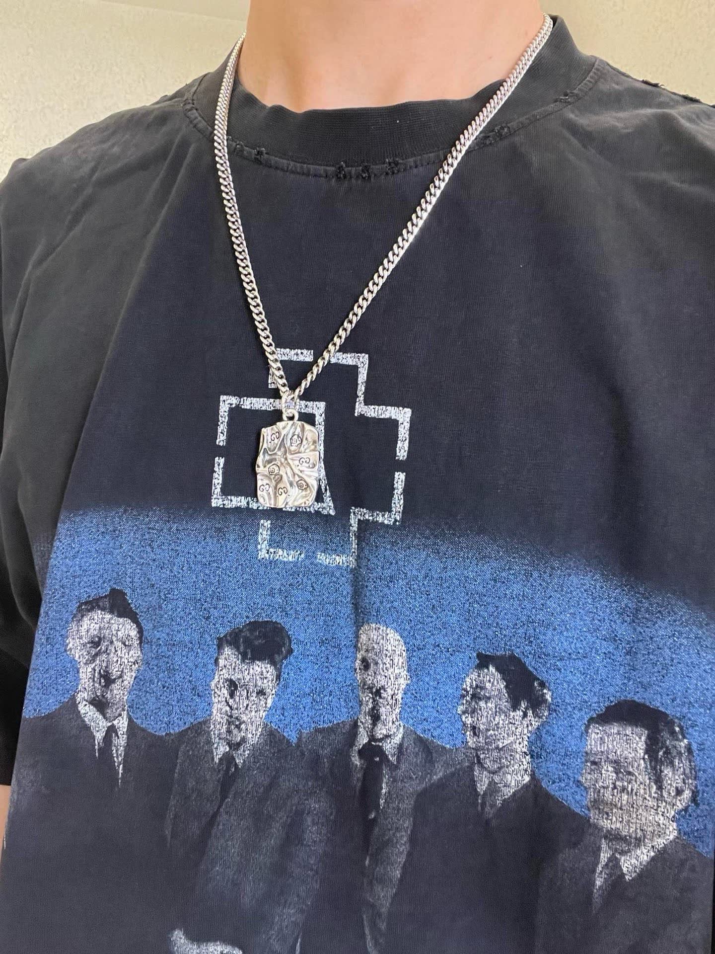 Gucci Silver Chain with Interlocking G Pendant