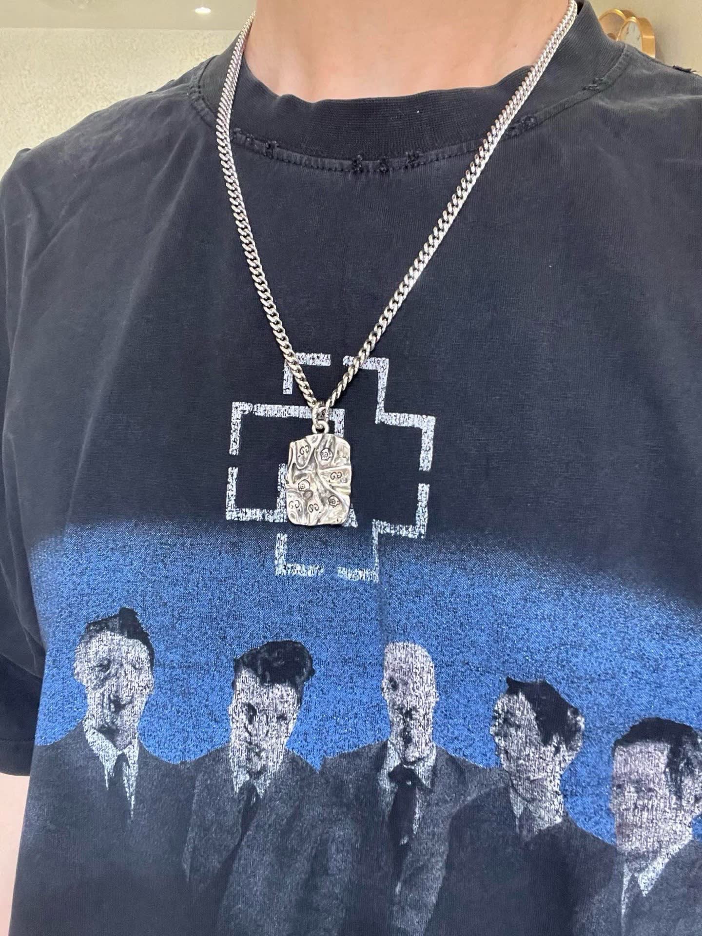 Gucci Silver Chain with Interlocking G Pendant