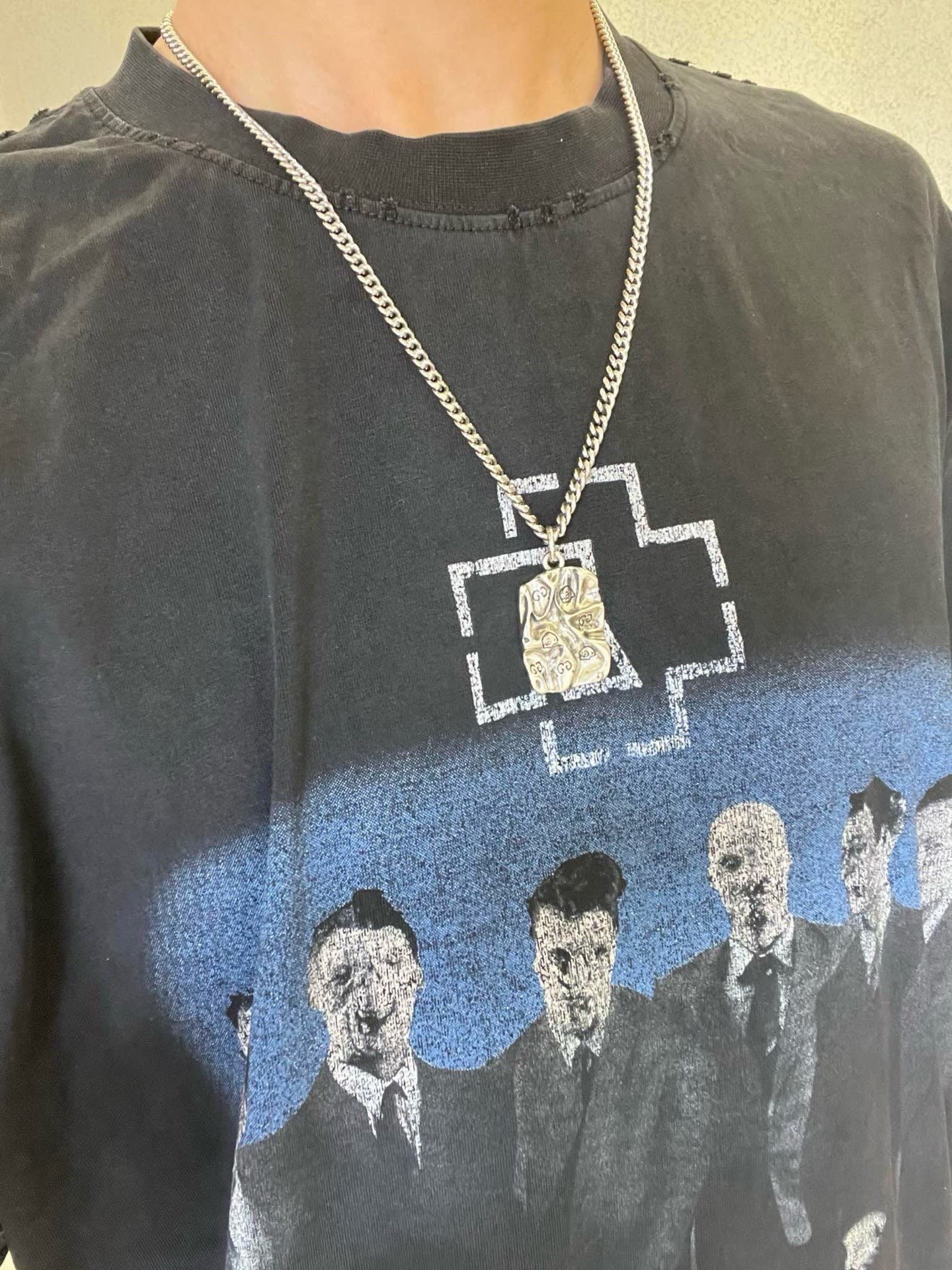 Gucci Silver Chain with Interlocking G Pendant