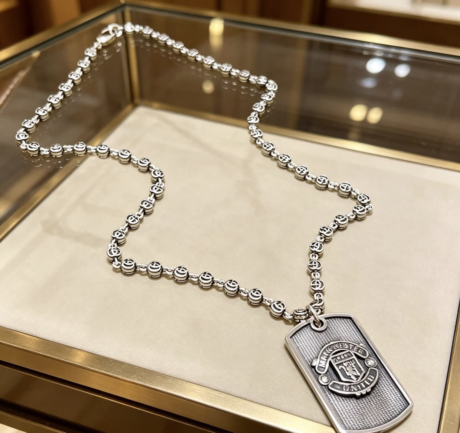 Gucci Manchester United Dog Tag Necklace