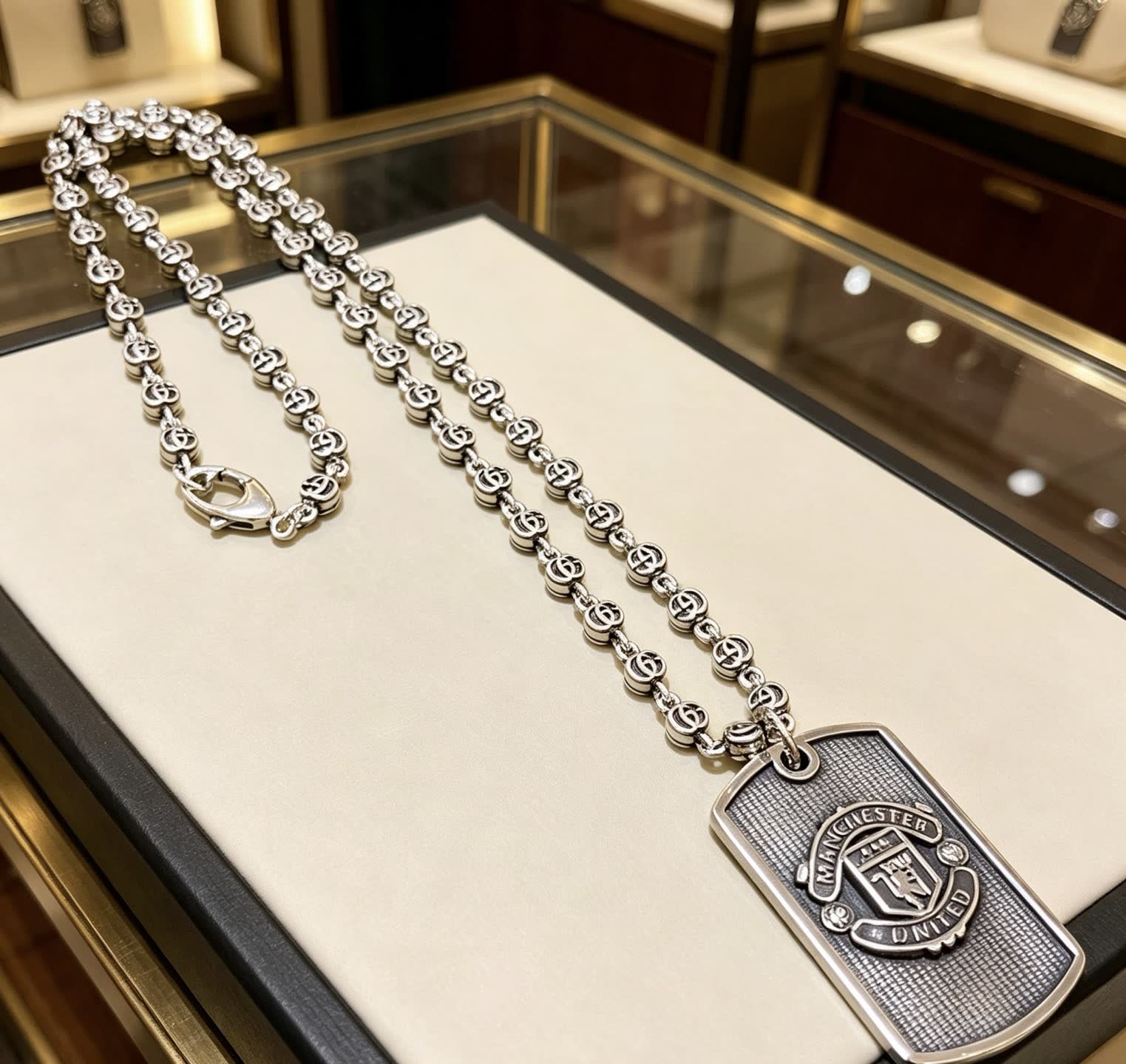 Gucci Manchester United Dog Tag Necklace