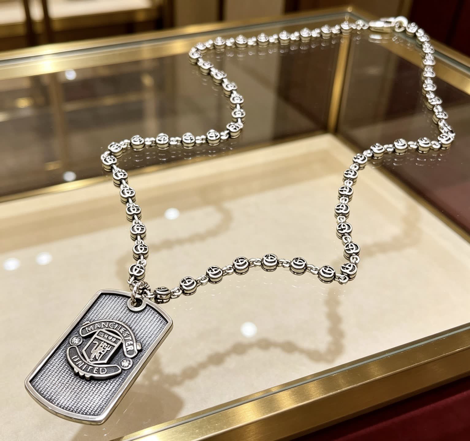 Gucci Manchester United Dog Tag Necklace