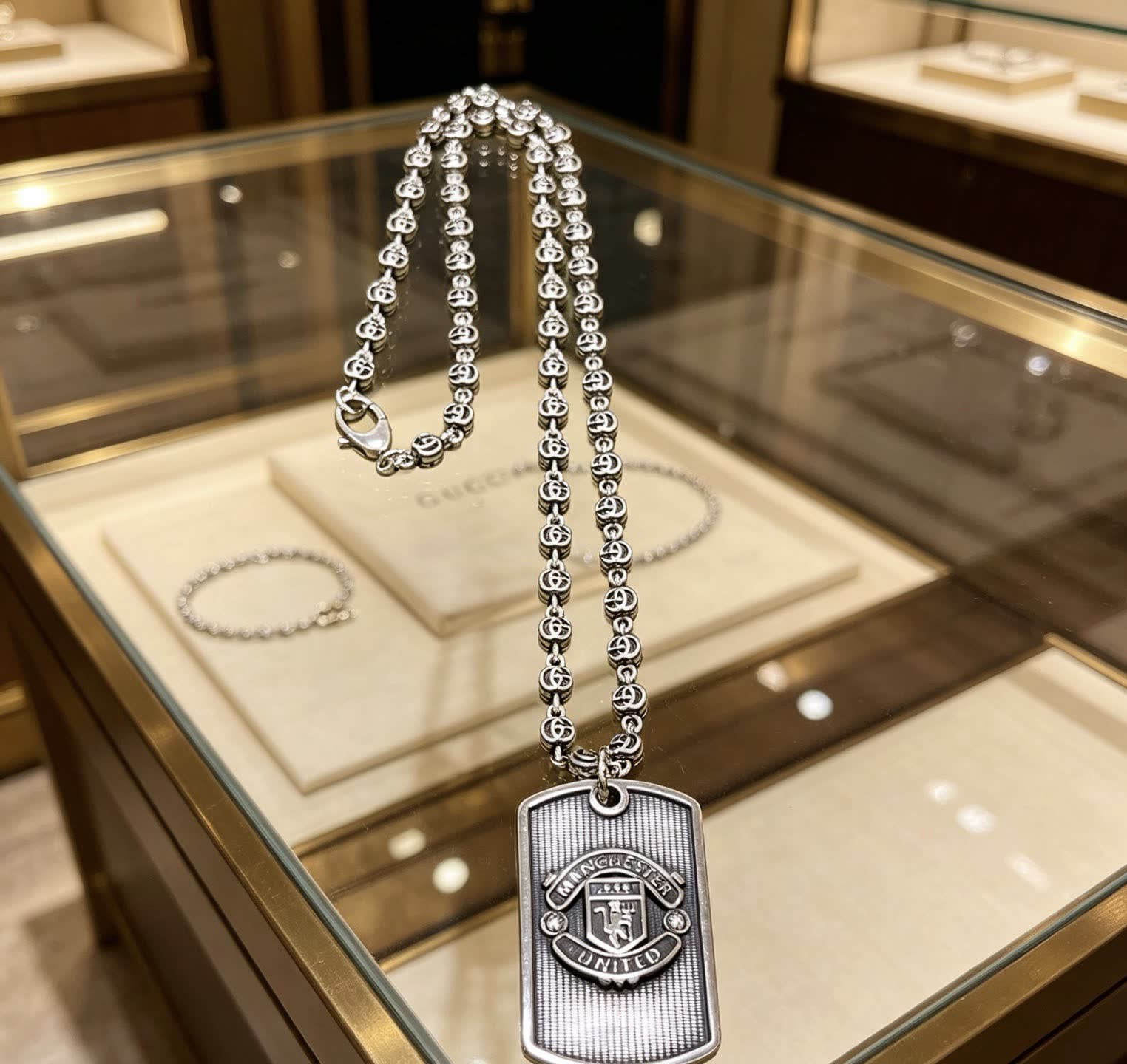 Gucci Manchester United Dog Tag Necklace