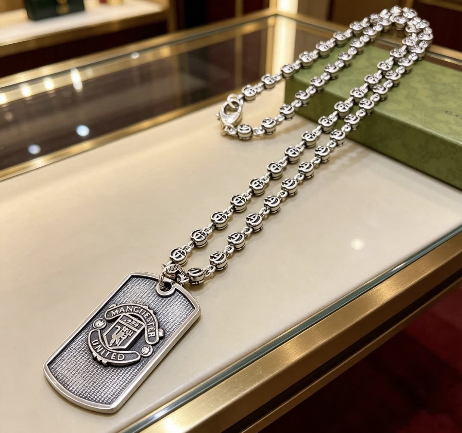 Gucci Manchester United Dog Tag Necklace
