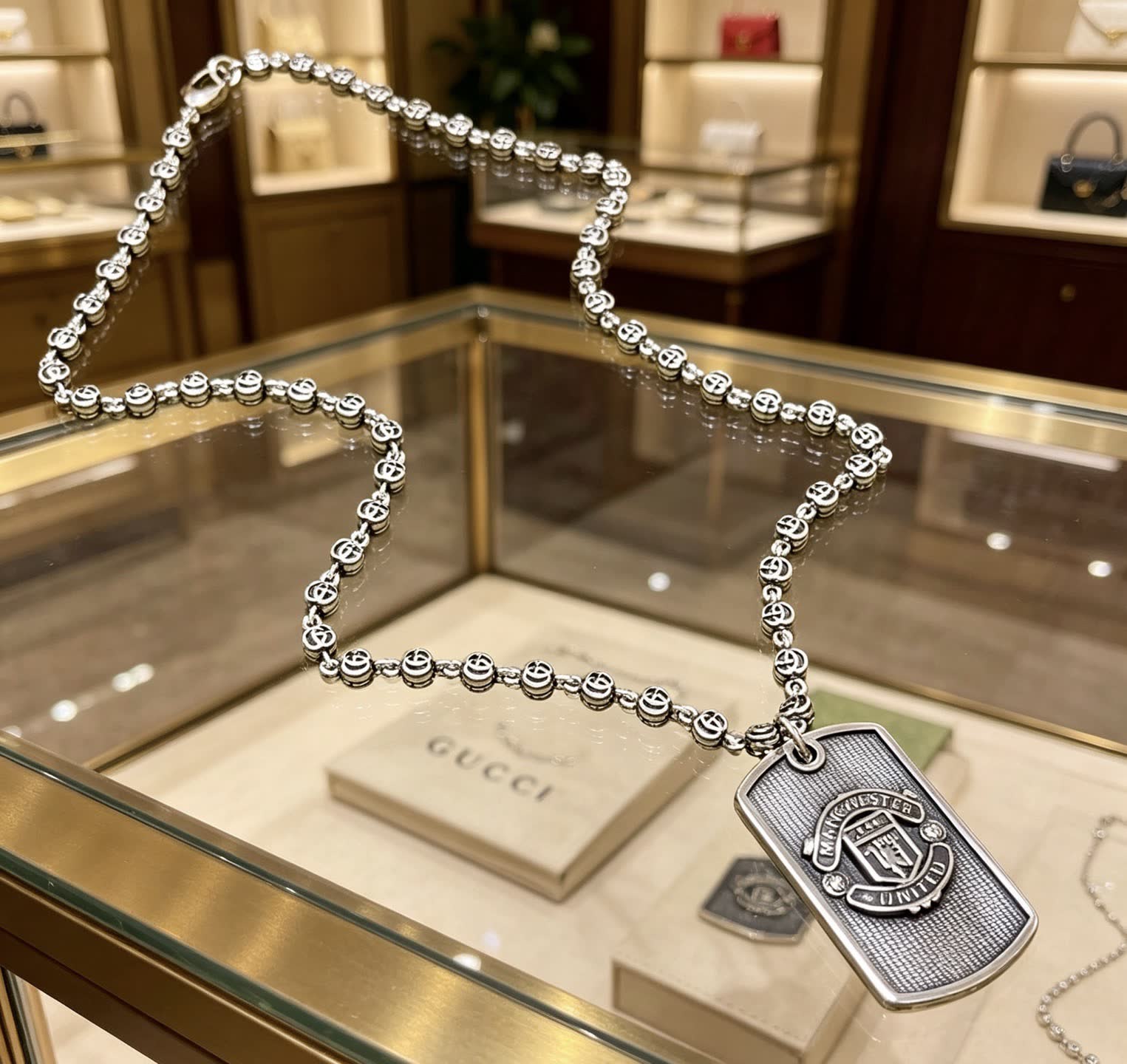 Gucci Manchester United Dog Tag Necklace