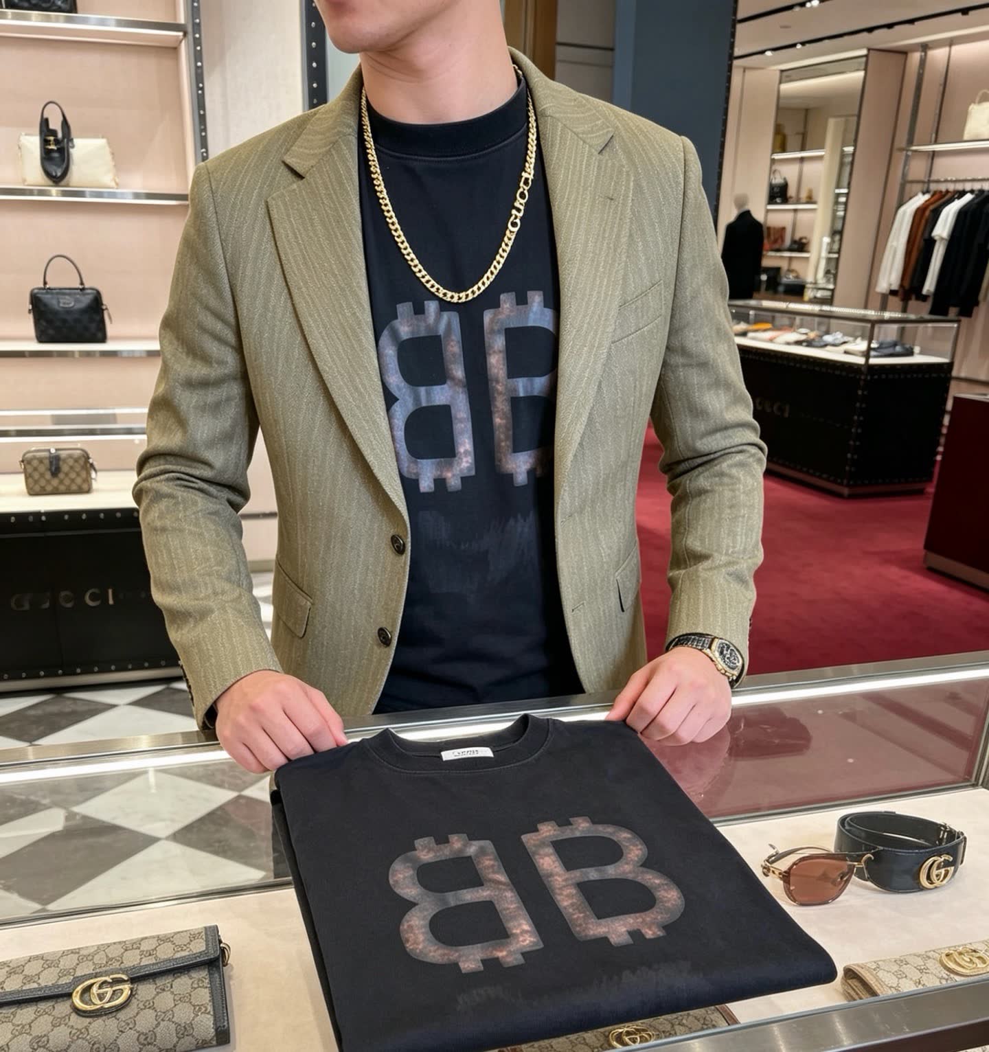 Gucci Cuccurulo Gold-Plated Chain Necklace
