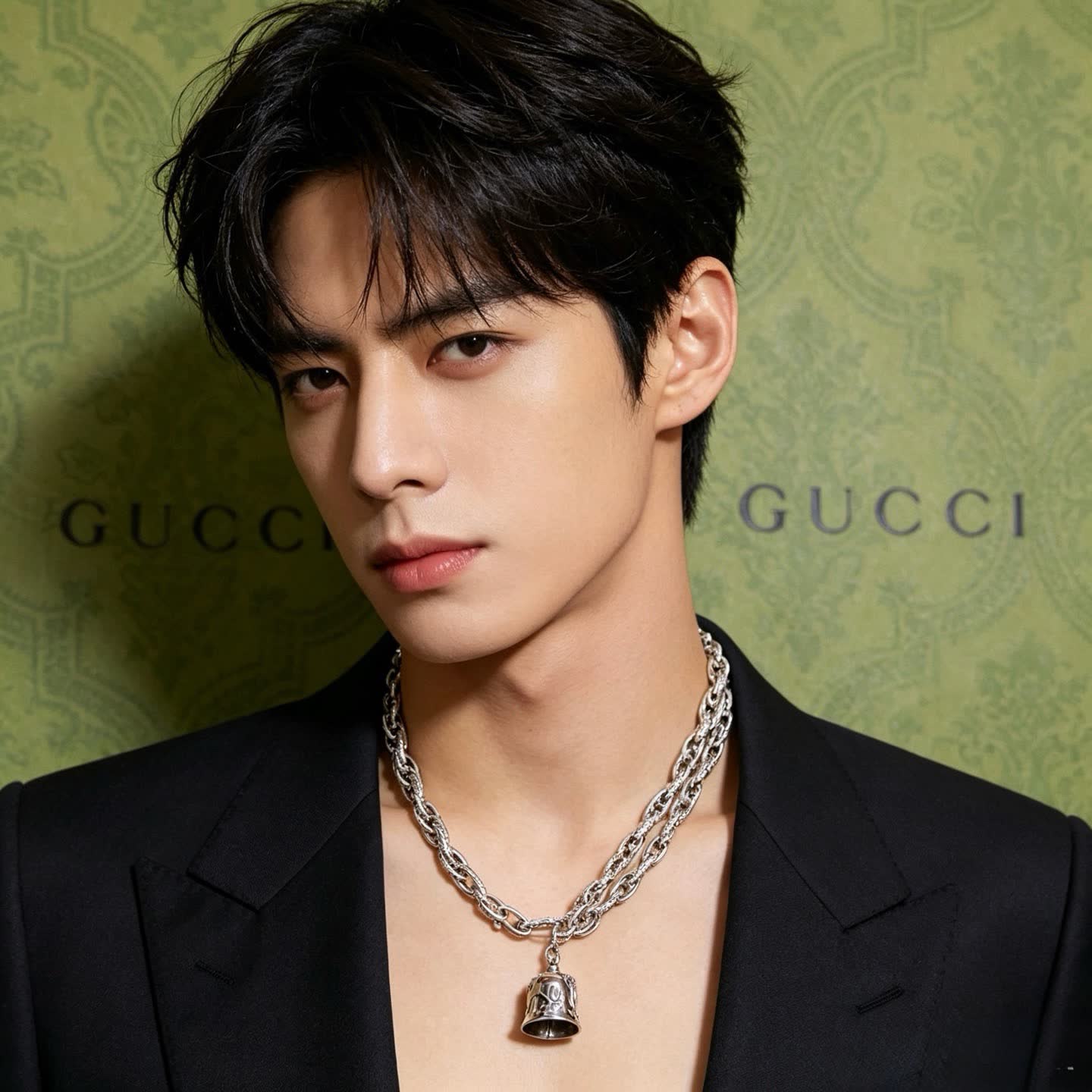 Gucci Silver Chain with Bell Pendant