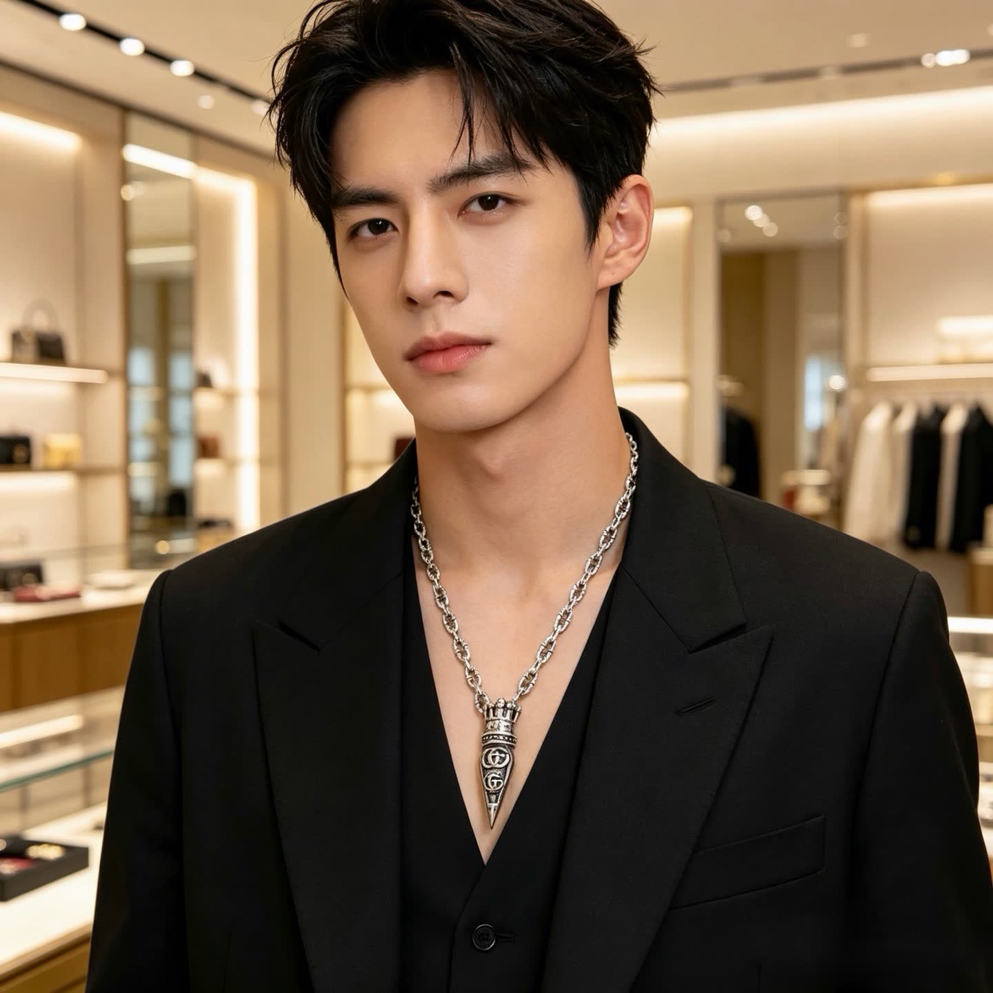 Gucci Silver Chain with Ornate Pendant