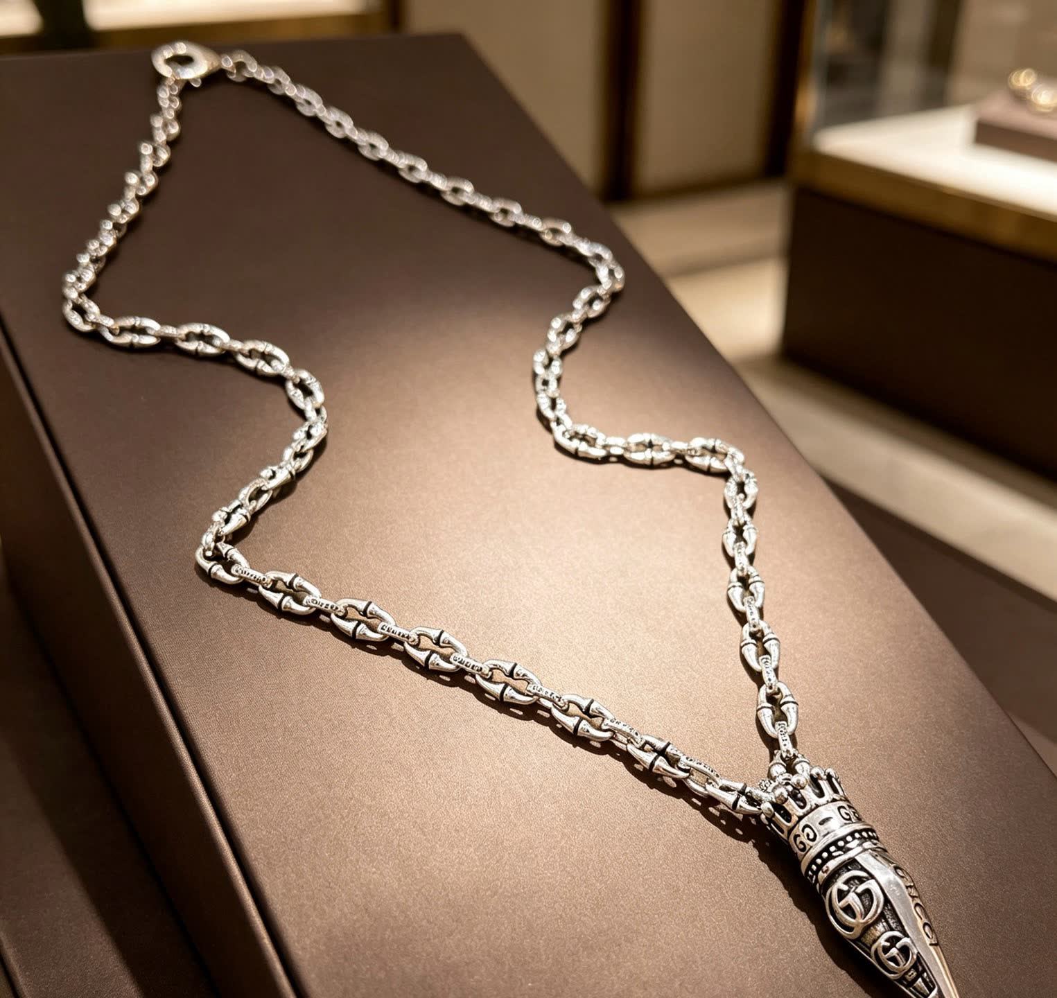 Gucci Silver Chain with Ornate Pendant
