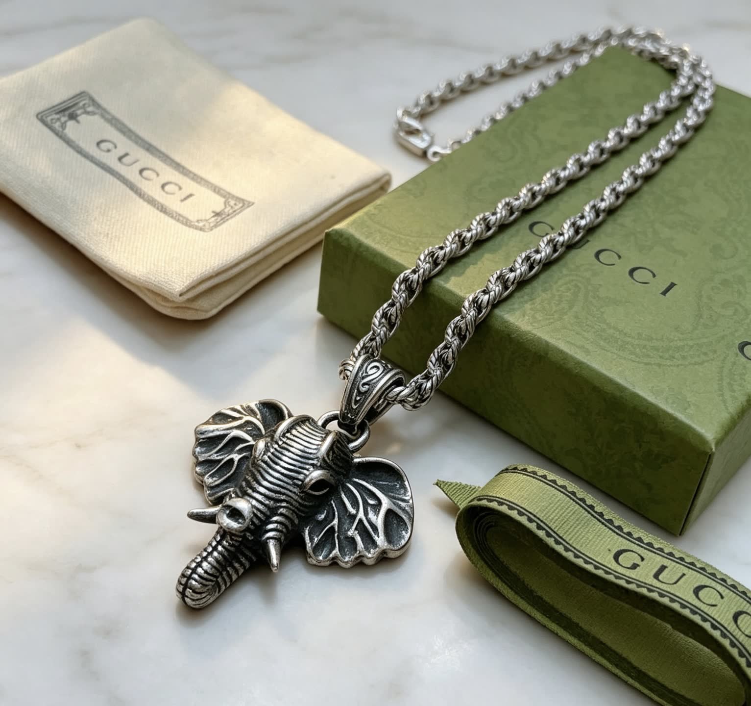 Gucci Elephant Charm Necklace