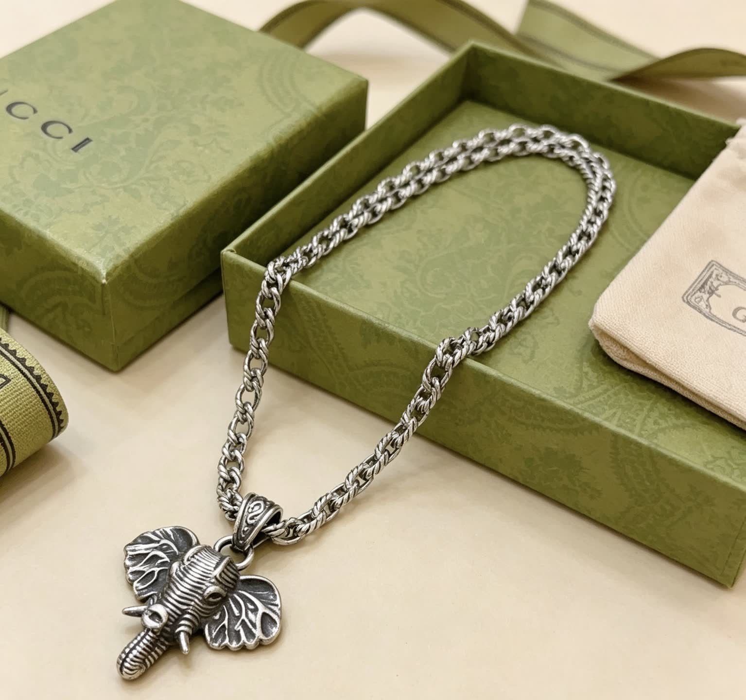 Gucci Elephant Charm Necklace