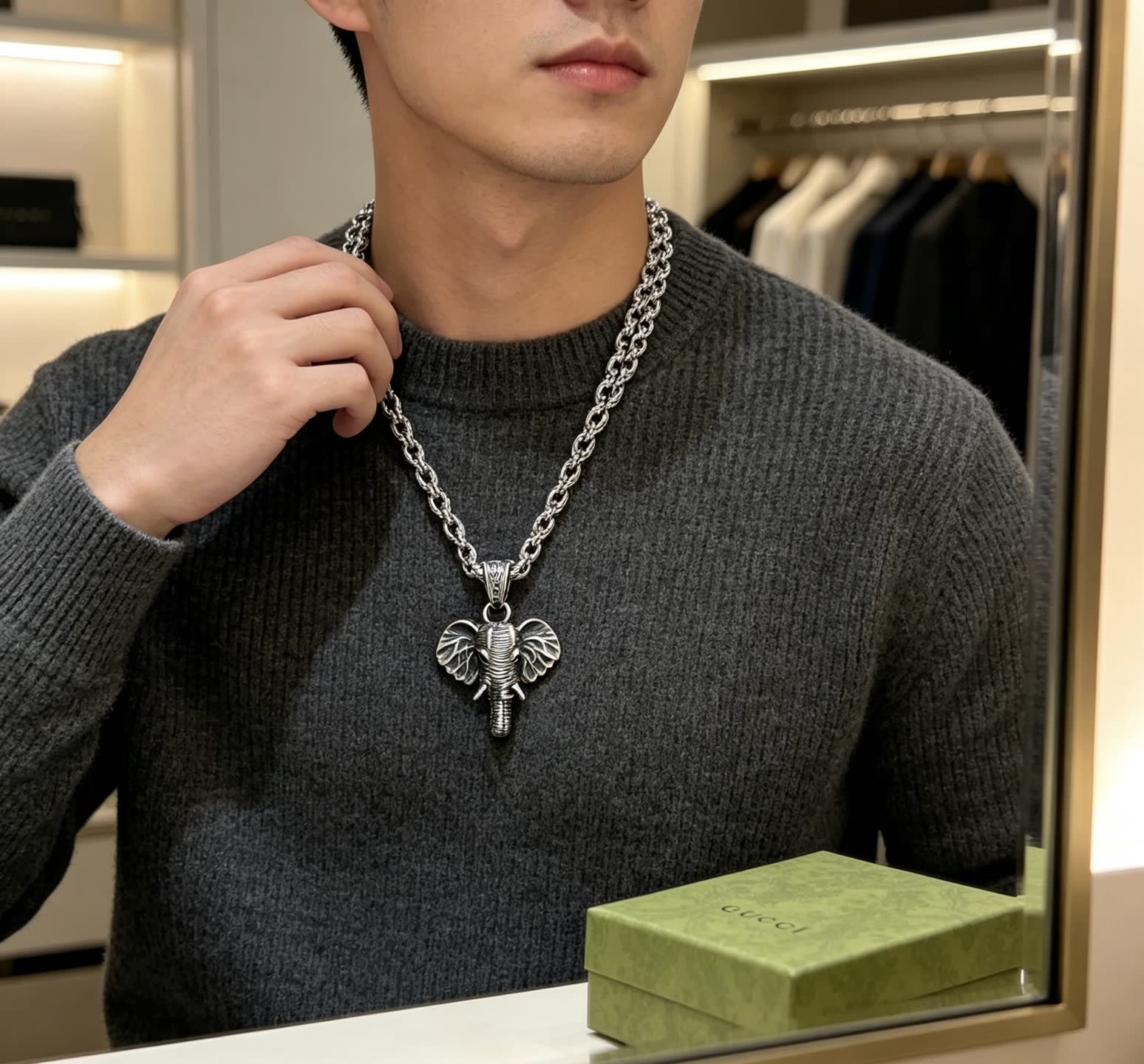Gucci Elephant Charm Necklace