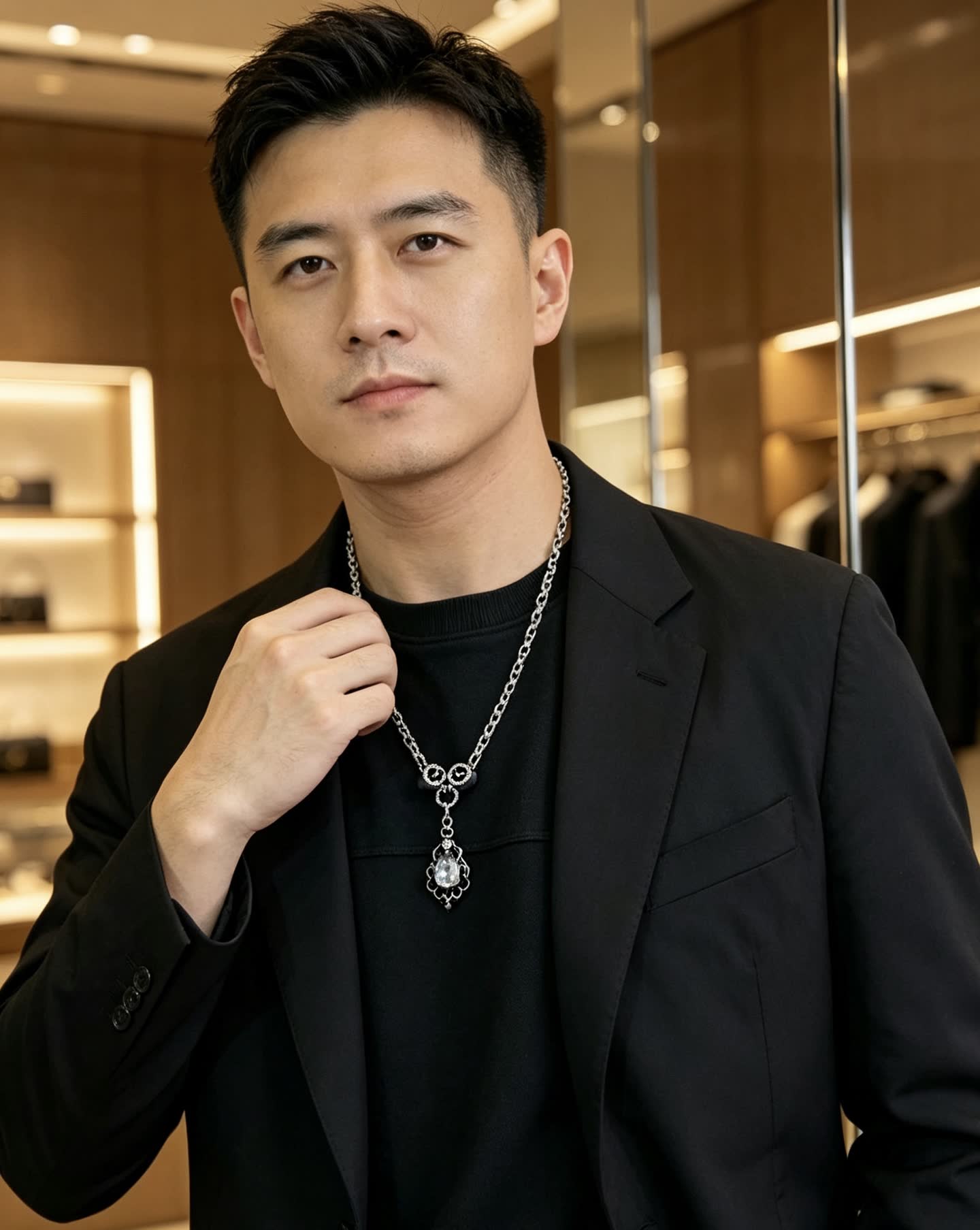 Gucci Silver Chain with Crystal Pendant