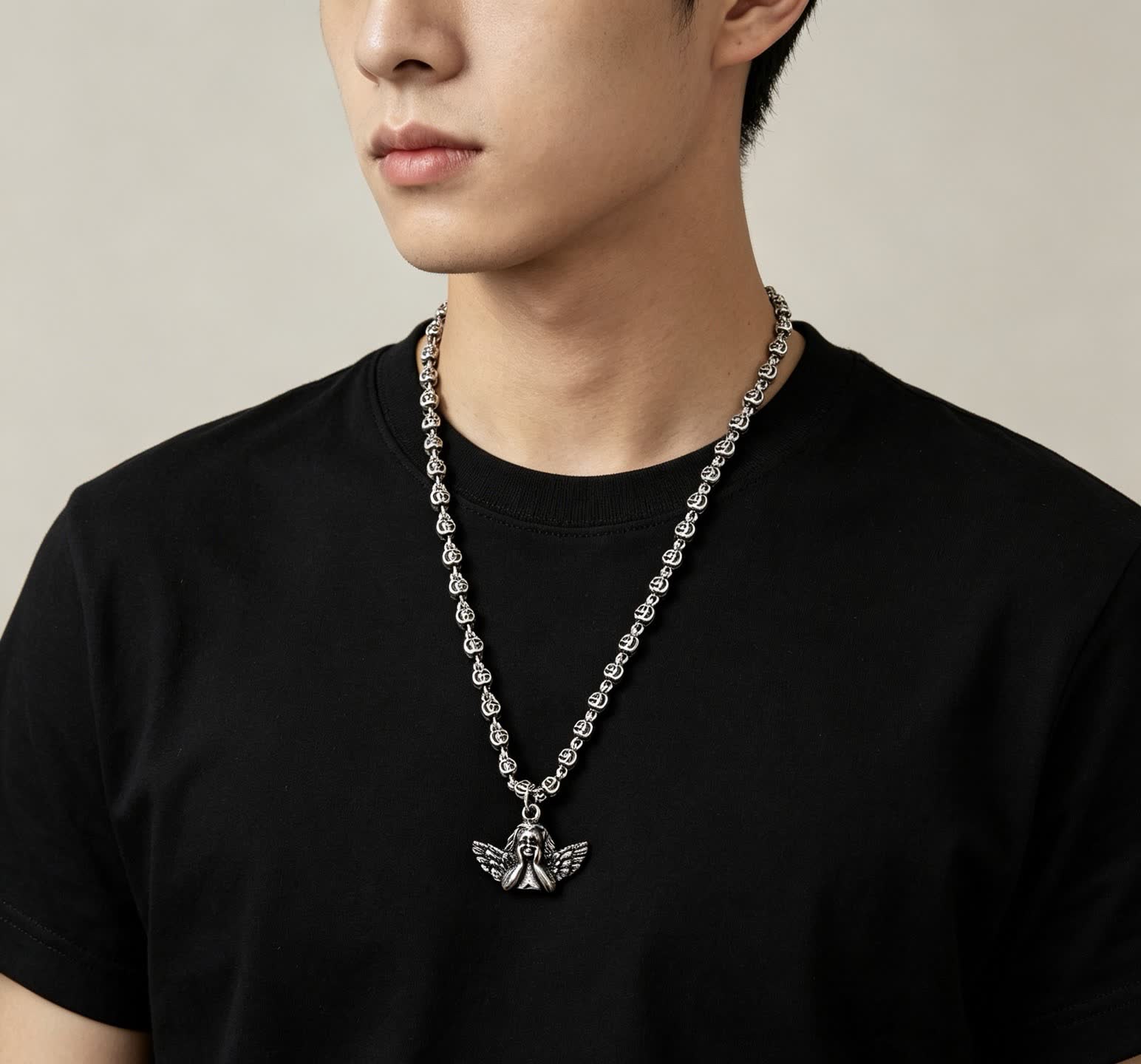 Gucci Silver Angel Wing Necklace