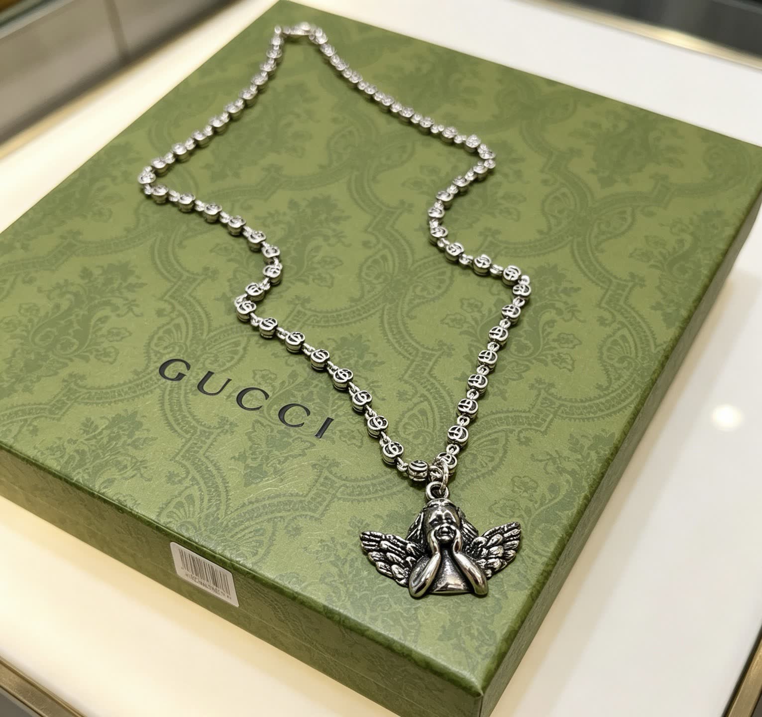 Gucci Silver Angel Wing Necklace