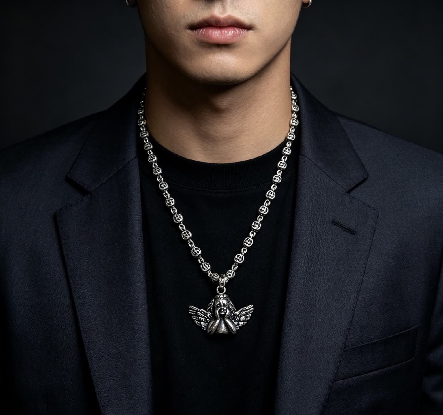 Gucci Silver Angel Wing Necklace