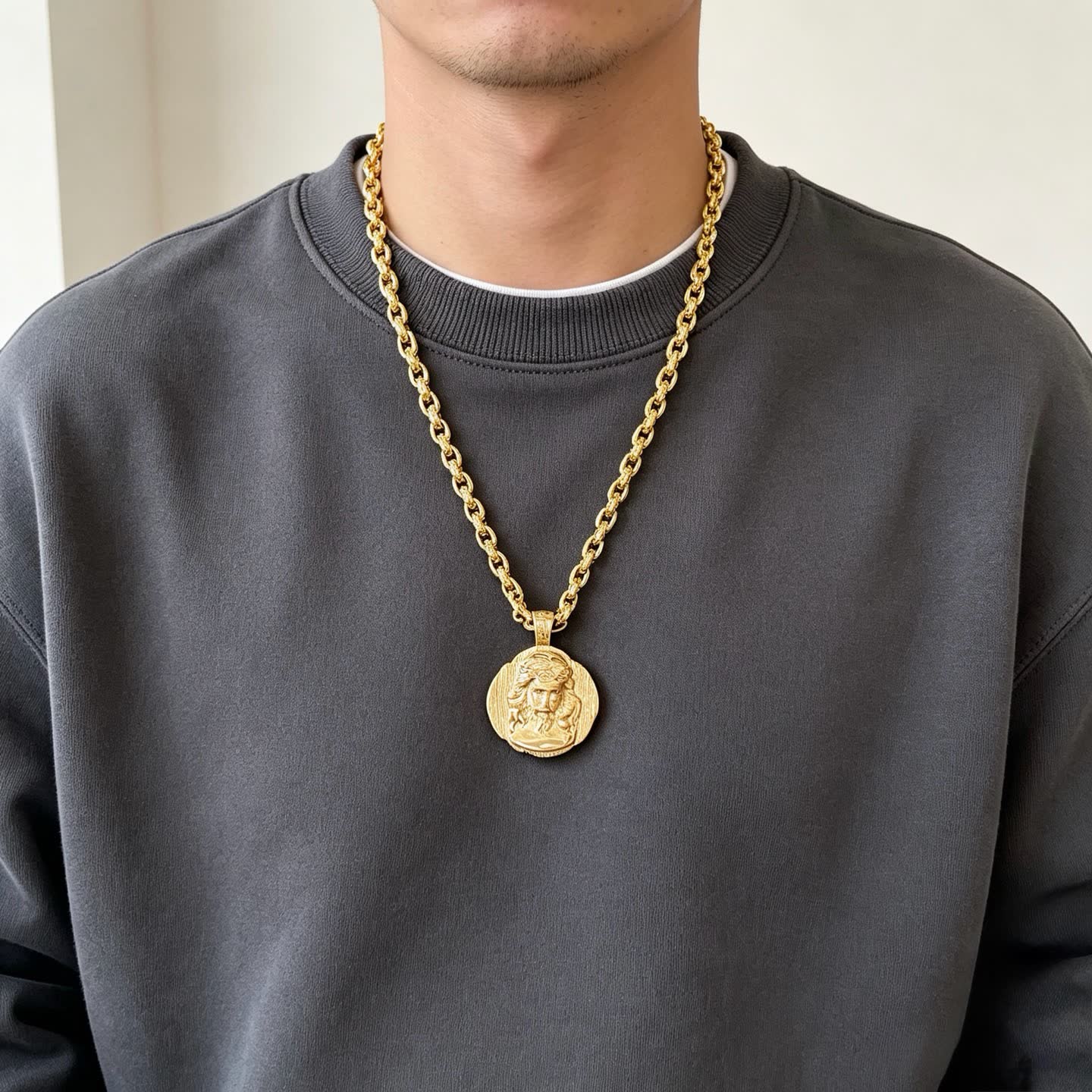 Gucci Gold Medallion Necklace