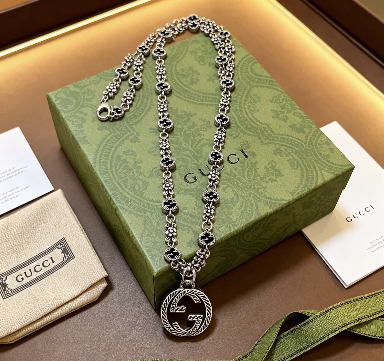 Gucci Interlocking G Silver Necklace