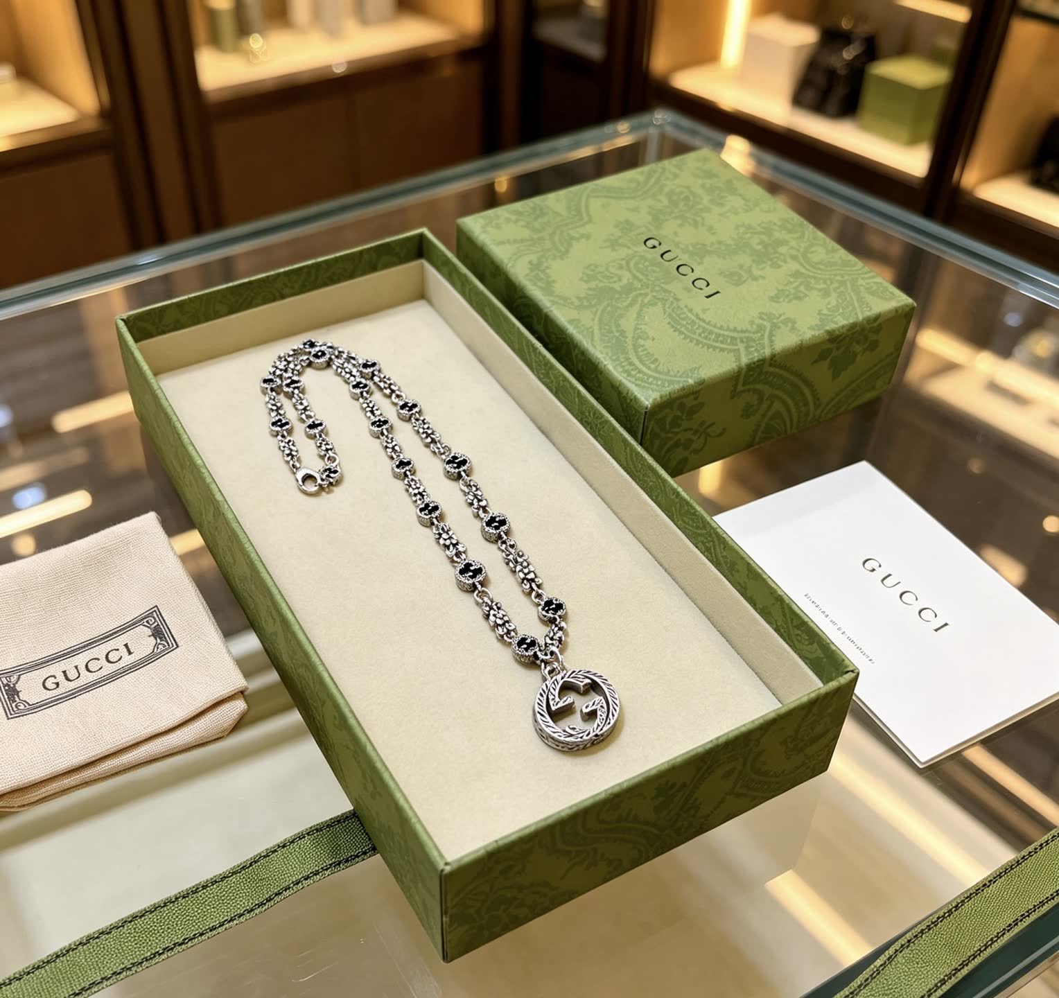 Gucci Interlocking G Silver Necklace