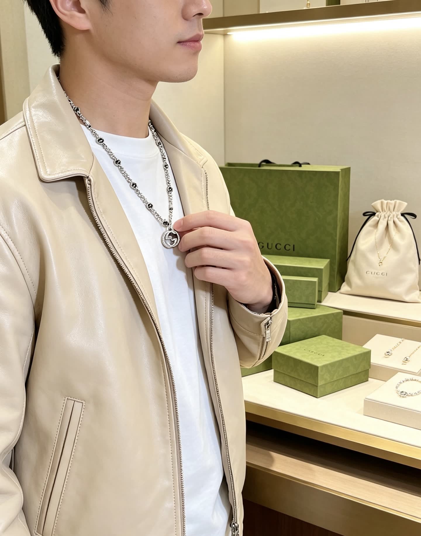 Gucci Interlocking G Silver Necklace