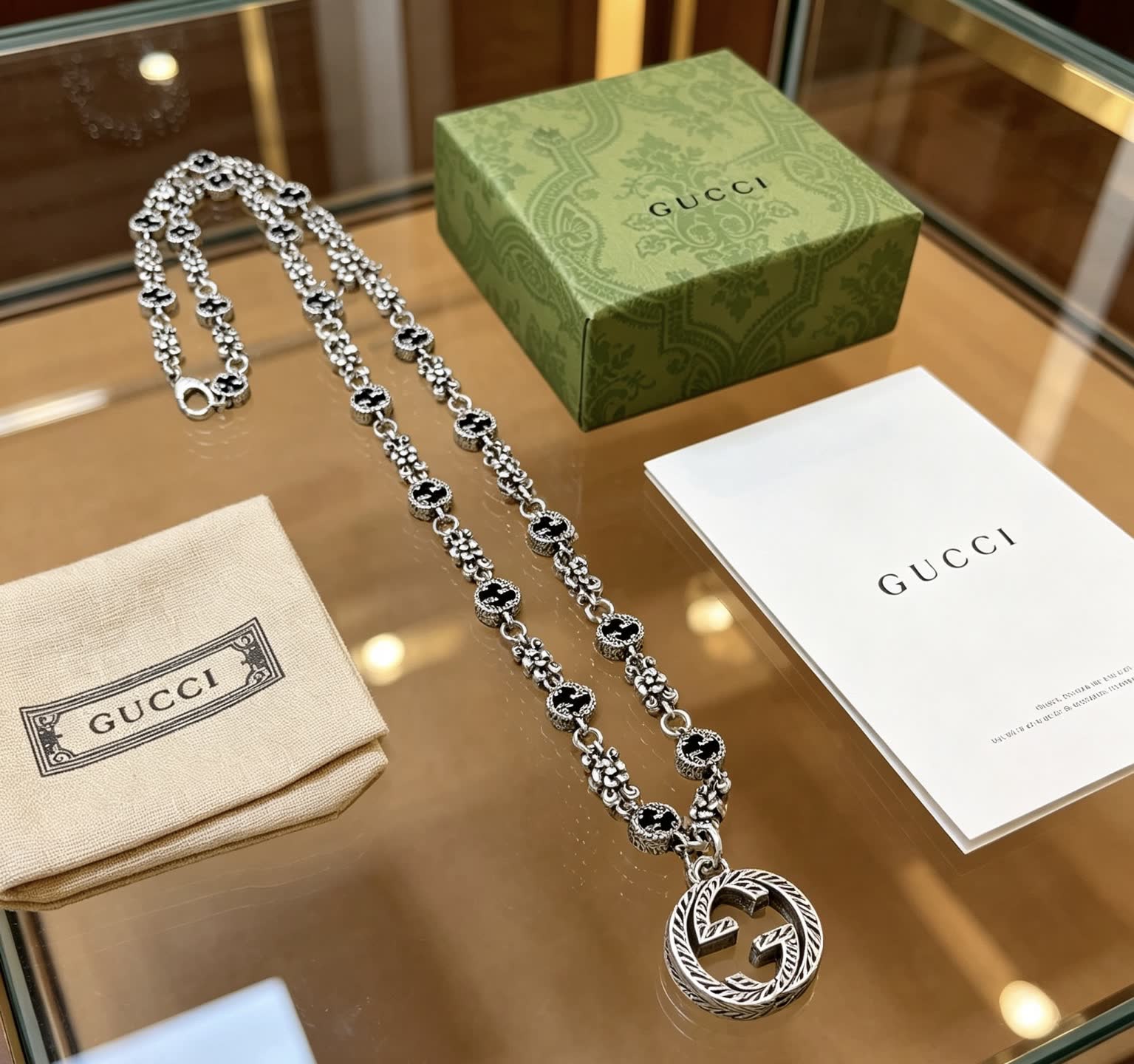 Gucci Interlocking G Silver Necklace