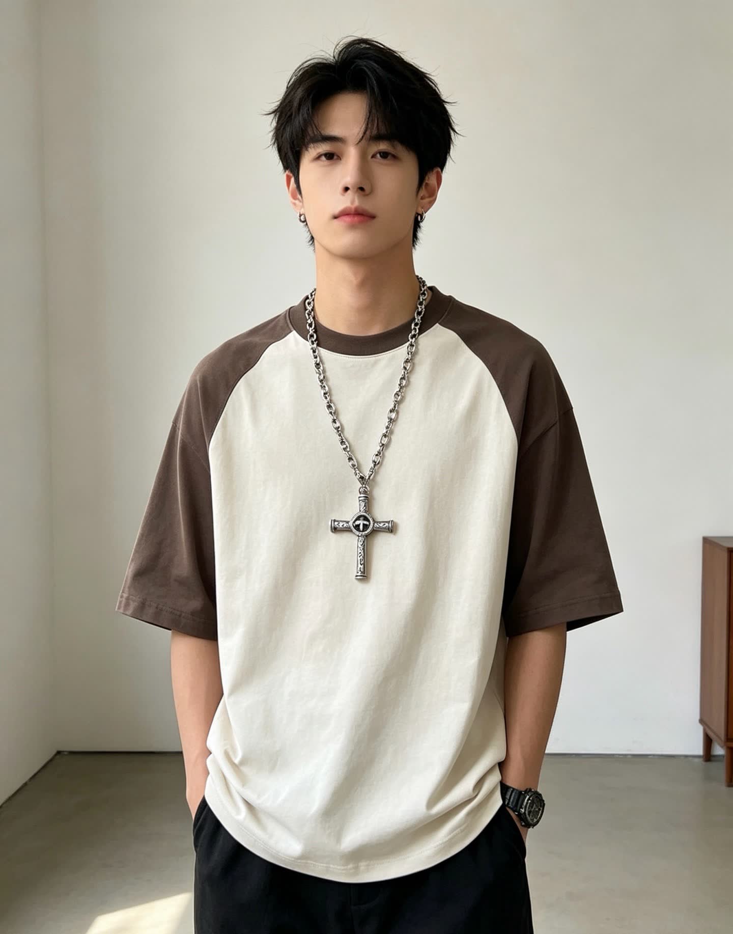 Gucci Silver Cross Pendant Necklace