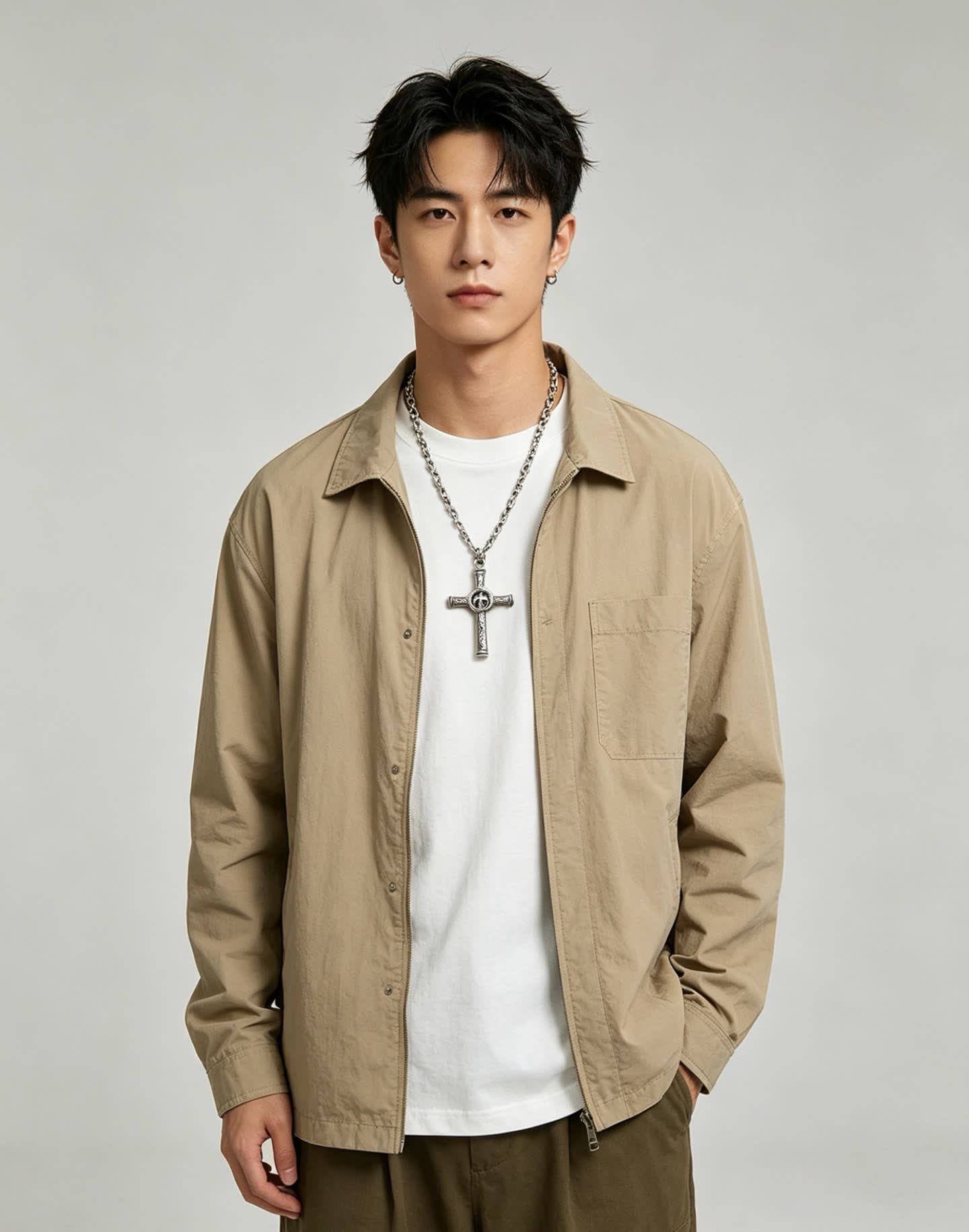 Gucci Silver Cross Pendant Necklace