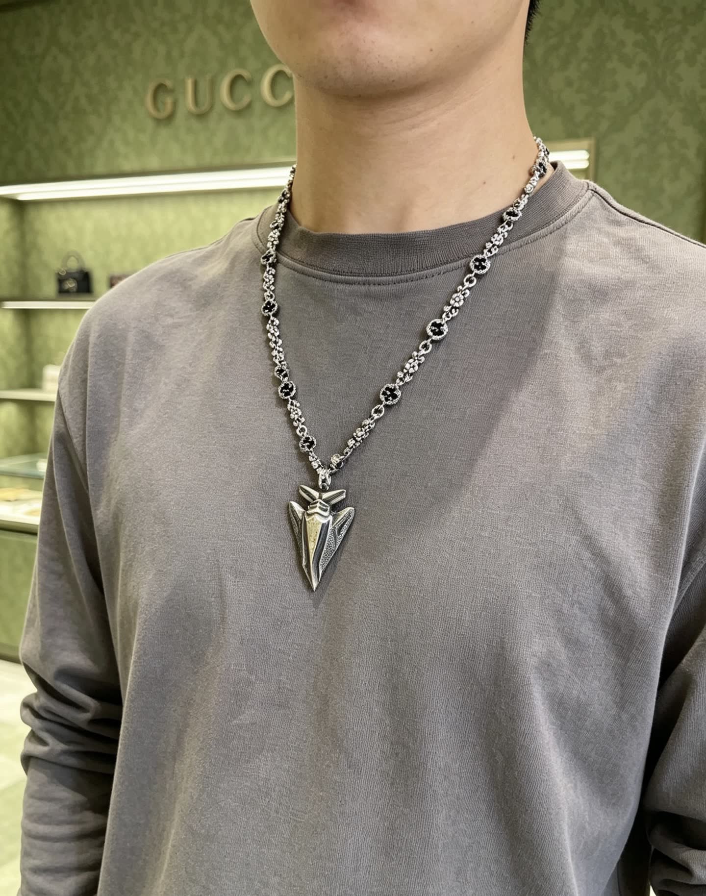 Gucci Silver Arrow Pendant Necklace