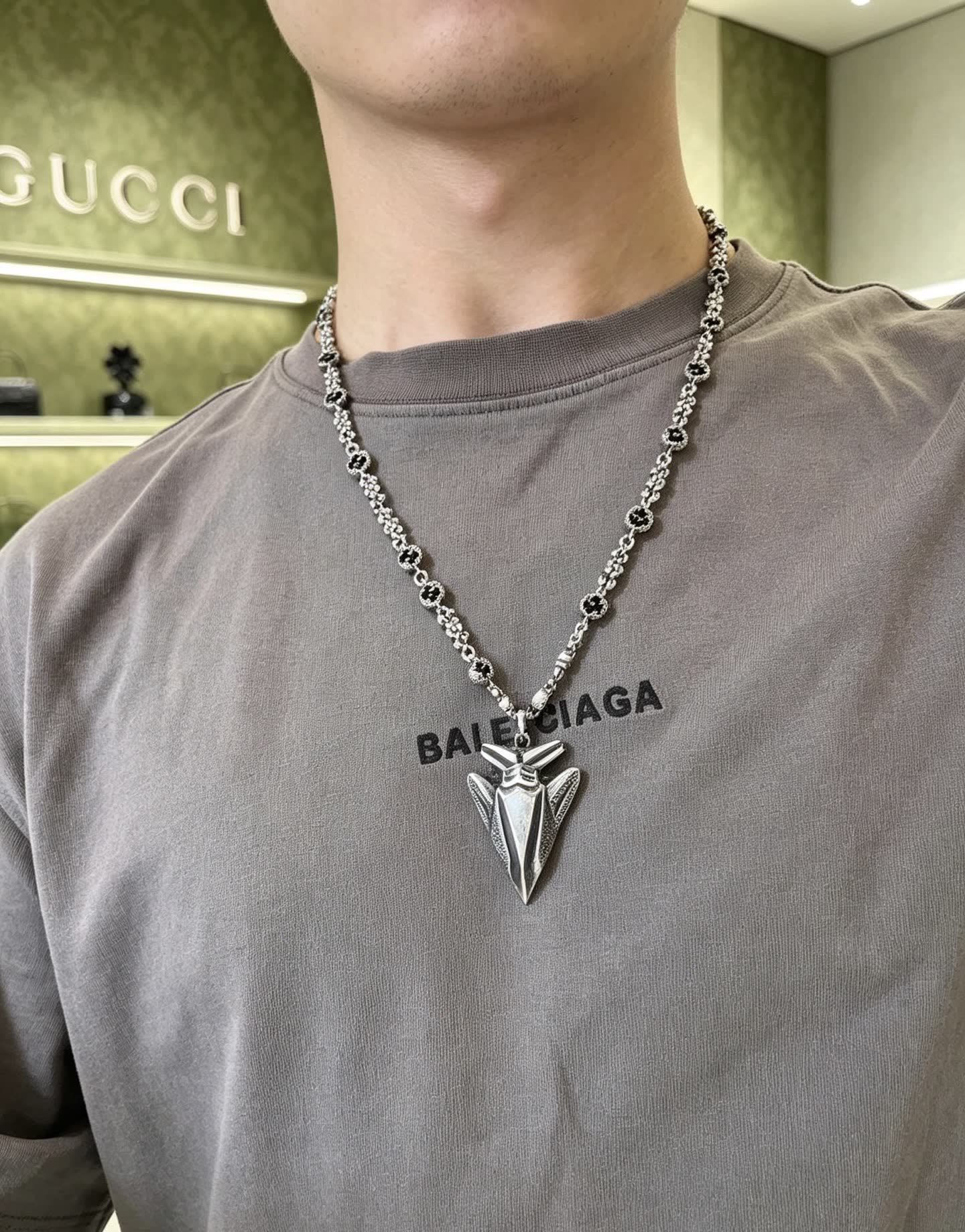 Gucci Silver Arrow Pendant Necklace