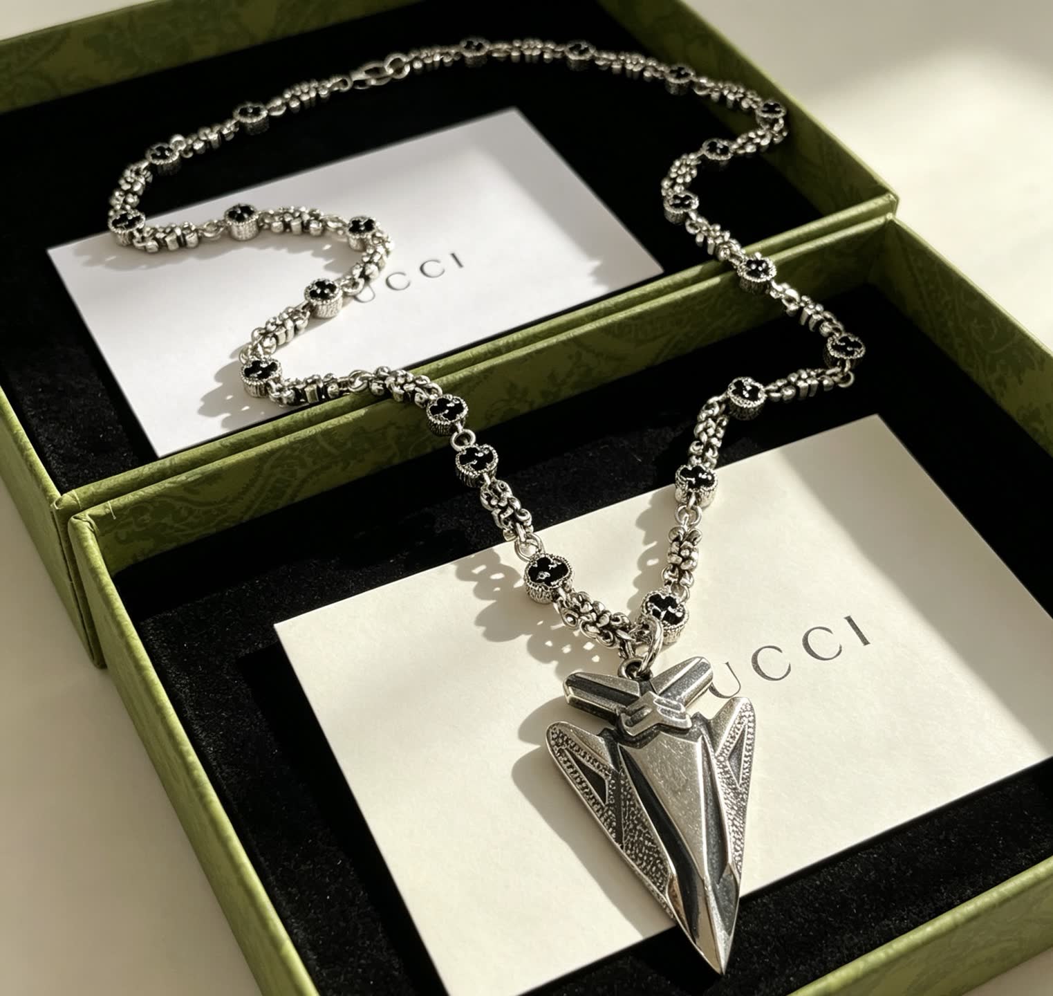 Gucci Silver Arrow Pendant Necklace