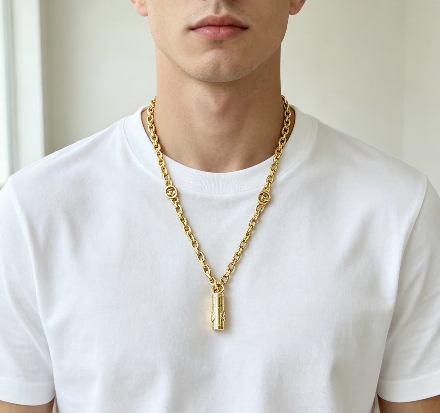 Gucci Gold-Plated Chain with Interlocking G Pendant