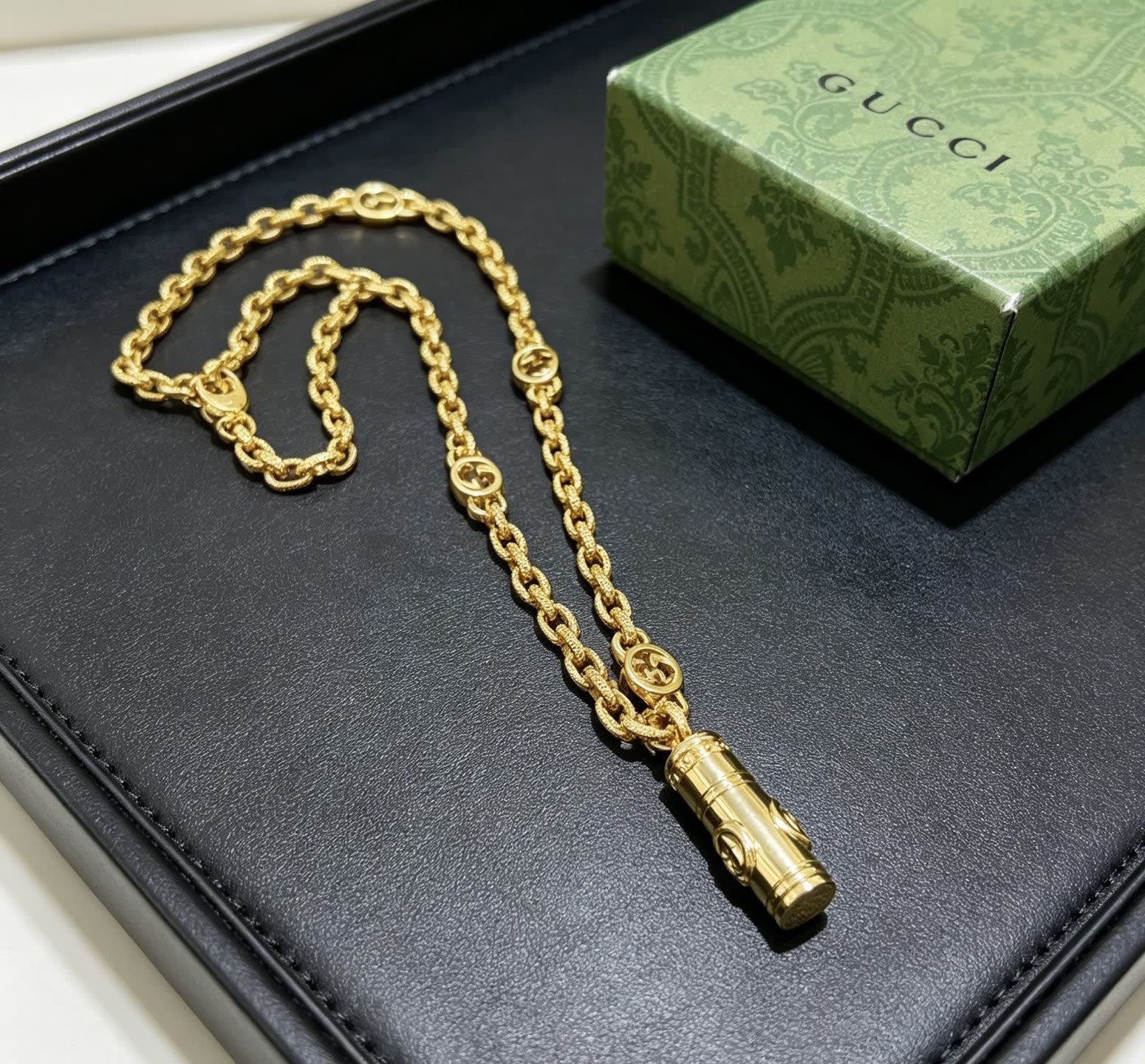 Gucci Gold-Plated Chain with Interlocking G Pendant