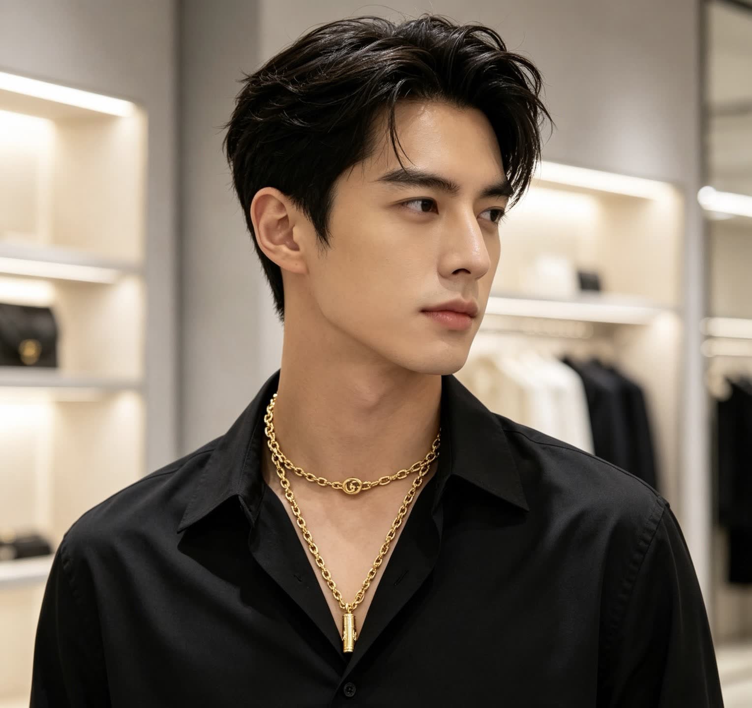 Gucci Gold-Plated Chain with Interlocking G Pendant