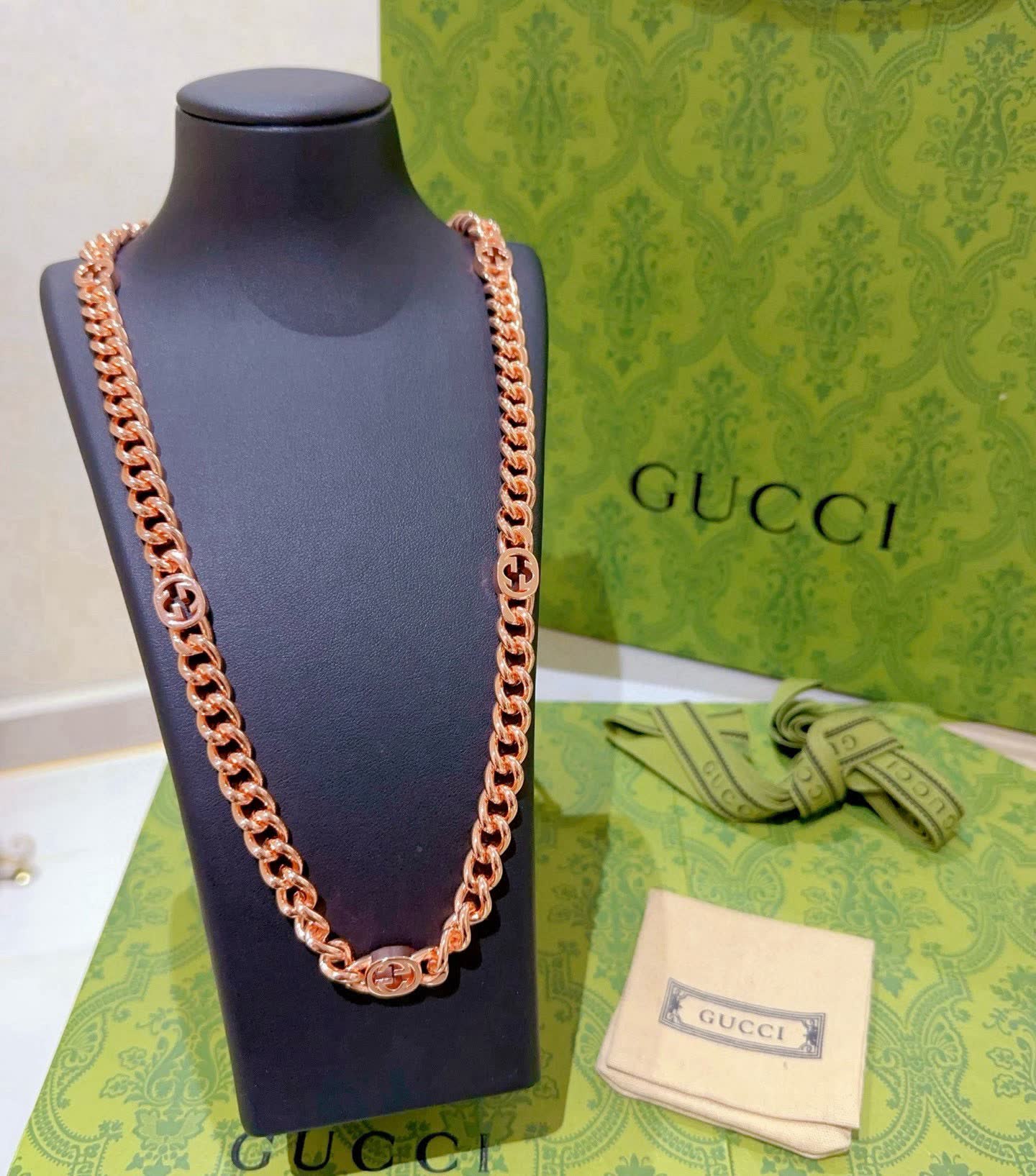 Gucci Rose Gold Chain Necklace